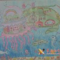 小学生优秀科幻画作品《海底移动城市》