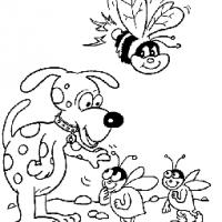 卡通蜜蜂和小狗