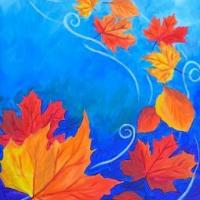 落叶飘飘关于秋天的画作品分享