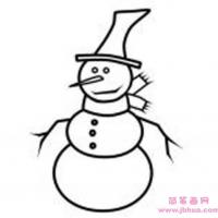 冬天雪人简笔画图片