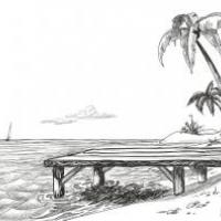 小学生简单的椰子树简笔画图片