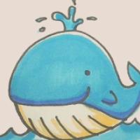 简笔画一只可爱鲸鱼的简单画法