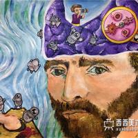 二等奖小学生获奖科幻画《小胶囊神经递质特工队》