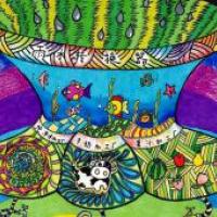 小学生科幻画《雨水转换器》