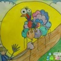 捉火鸡快乐暑假绘画作品分享