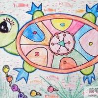 儿童彩色铅笔画作品欣赏-小蝌蚪找妈妈