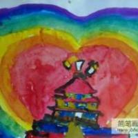 国庆节主题儿童画-我的中国心