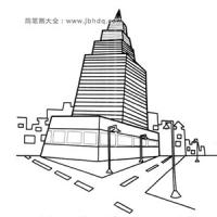 城市风景简笔画 高楼大厦