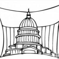 世界著名建筑 华盛顿政府简笔画