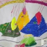 儿童画五色粽子