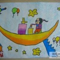 幼儿中秋节绘画-我和玉兔过中秋