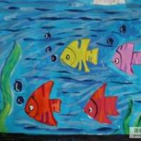 儿童画自由自在的小鱼
