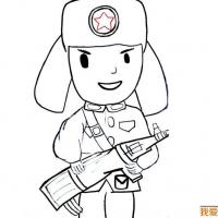 雷锋简笔画作品：战士