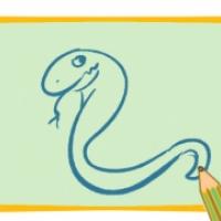 凶猛的蛇简笔画画法步骤图片教程