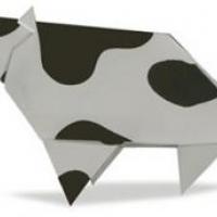 幼儿手工折纸--黑白奶牛