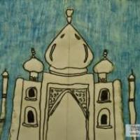 城堡的游玩国外水彩画作品欣赏