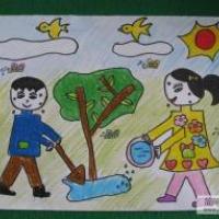 植树节获奖儿童画大全-保护森林人人有责