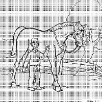 小孩骑马简笔画