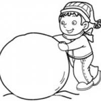 滚雪球的小男孩简笔画图片_滚雪球的小男孩怎么画