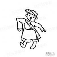 藏族小男孩人物简笔画