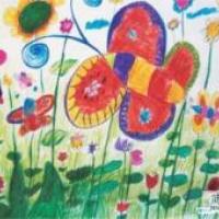 美丽的春天儿童画作品：蝴蝶飞