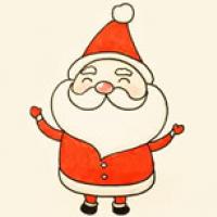 可爱开心的圣诞老人简笔画图片素材