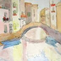 水上威尼斯外国风景水彩画作品欣赏