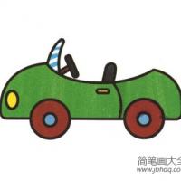 学画敞篷小汽车