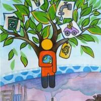 环保之树初中植树节绘画作品展示