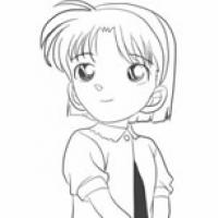 名侦探柯南之吉田步美 女孩简笔画吉田步美的画法步骤图解教程