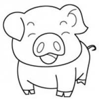 卡通小猪简笔画 可爱的小猪三种简单画法