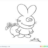 小兔子和萝卜的简笔画图片