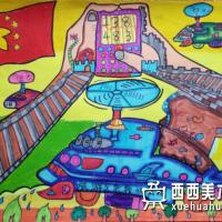 三等奖小学生获奖科幻画《旅游垃圾收集器》欣赏