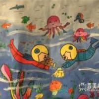 中学生三等奖科幻画《我的海中天堂》