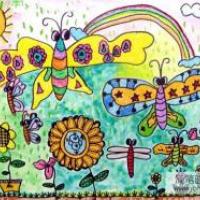 植树节儿童画素材-美丽的蝴蝶