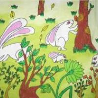 儿童画可爱的小白兔