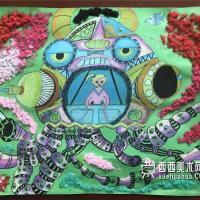 幼儿获奖科幻画《神奇的海底机器》