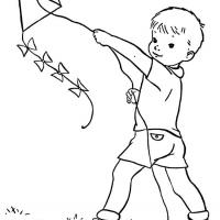 放风筝的小男孩简笔画人物 放风筝的小男孩人物简笔画步骤图片大全