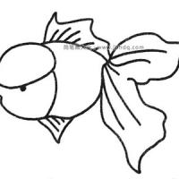 一组漂亮的孔雀鱼简笔画图片