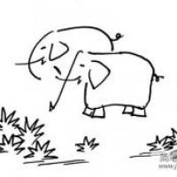大象的简笔画画法