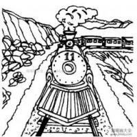 行驶中的火车简笔画图片