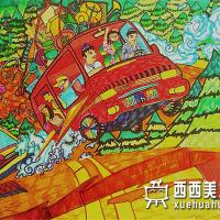 二等奖中学生获奖科幻画《垃圾回收小汽车》欣赏