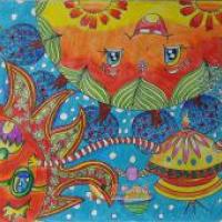 五年级小学生获奖科幻画《神奇的太空清洗机》
