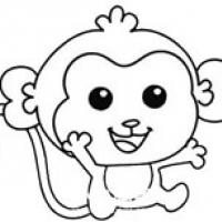 开心的猴子简笔画步骤图片