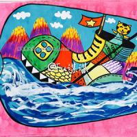 漂流瓶创意水彩画
