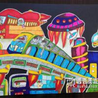 获奖小学生科幻画《太空列车》赏析
