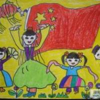 祖国妈妈生日快乐图画,国庆节儿童画作品欣赏