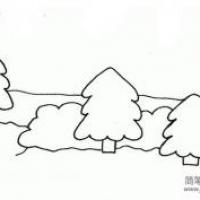 松树林简笔画图片
