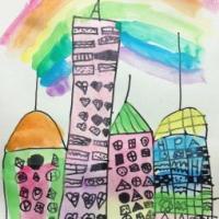 儿童画摩天大厦