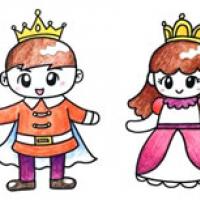 彩色的王子和公主简笔画步骤图解教程